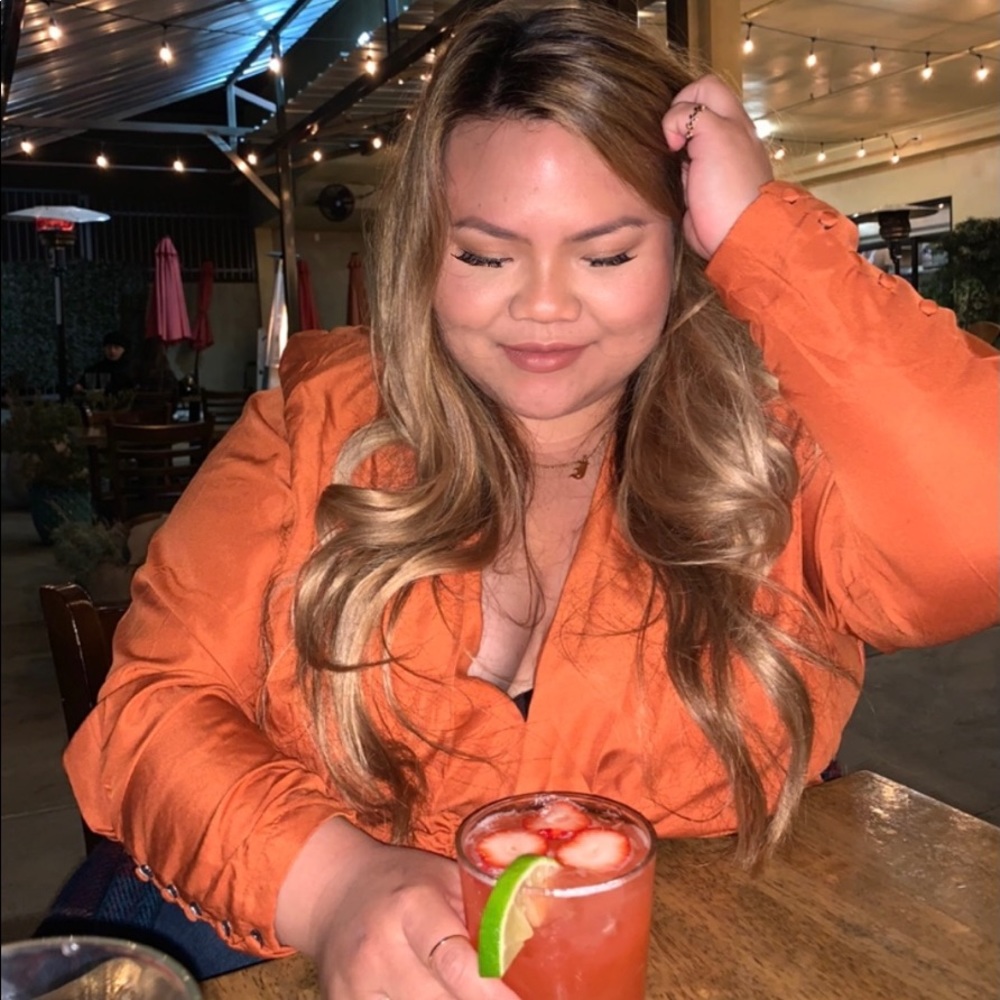 3X Plus size ruched orange dress
